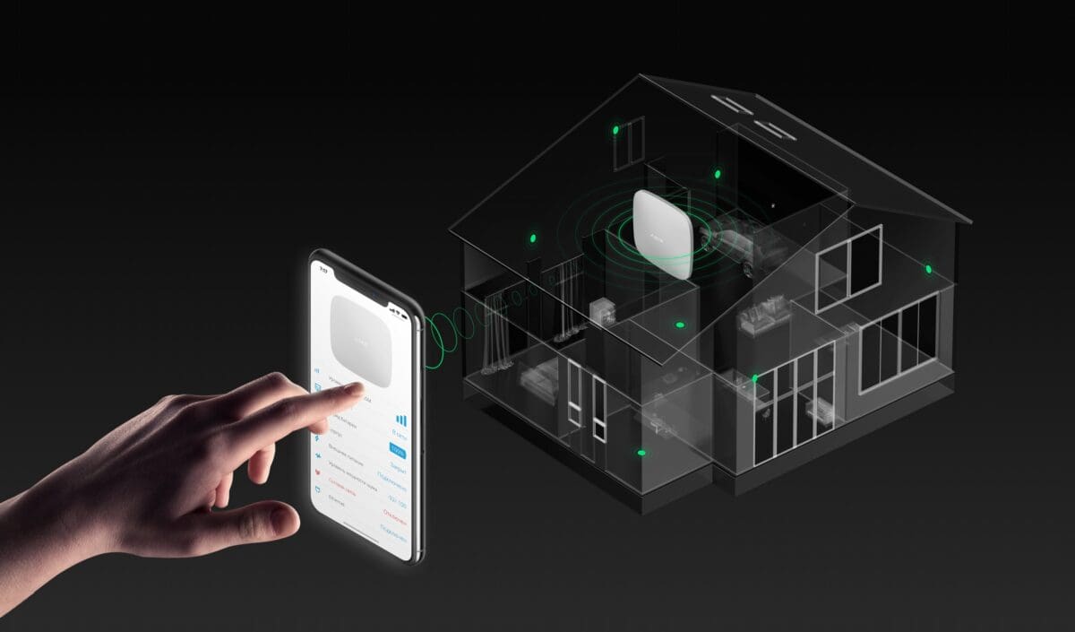 mobile phone app controlling house alarm